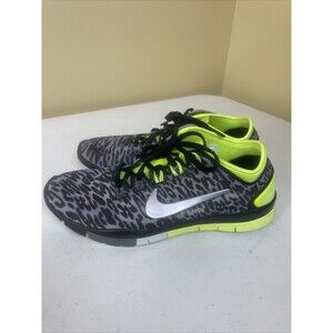 Women’s Nike Free TR Connect 2 Track Shoes Size 6.5 Black Green And Silver Print